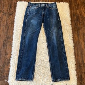 Levi’s 505 Jeans Men’s Size 34x34(33) Blue Straight Leg Denim Distressed